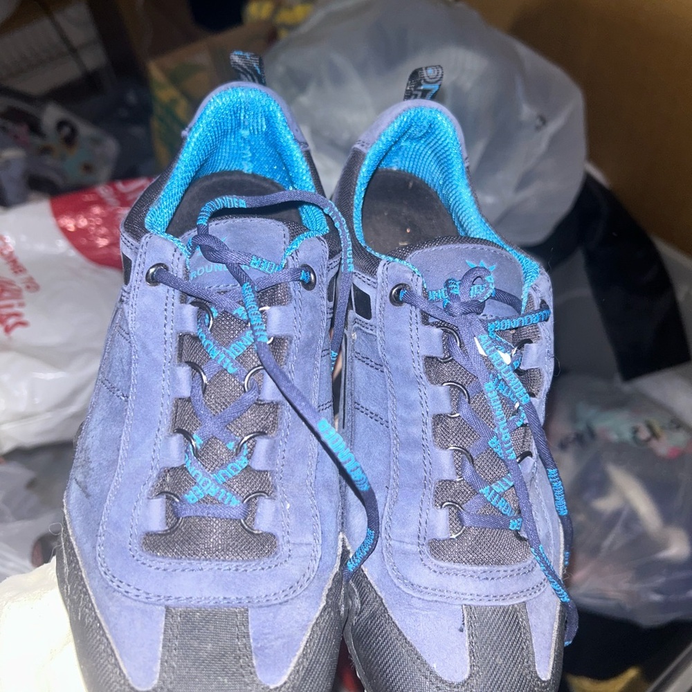 Blue and Black Women's Athletic Shoes